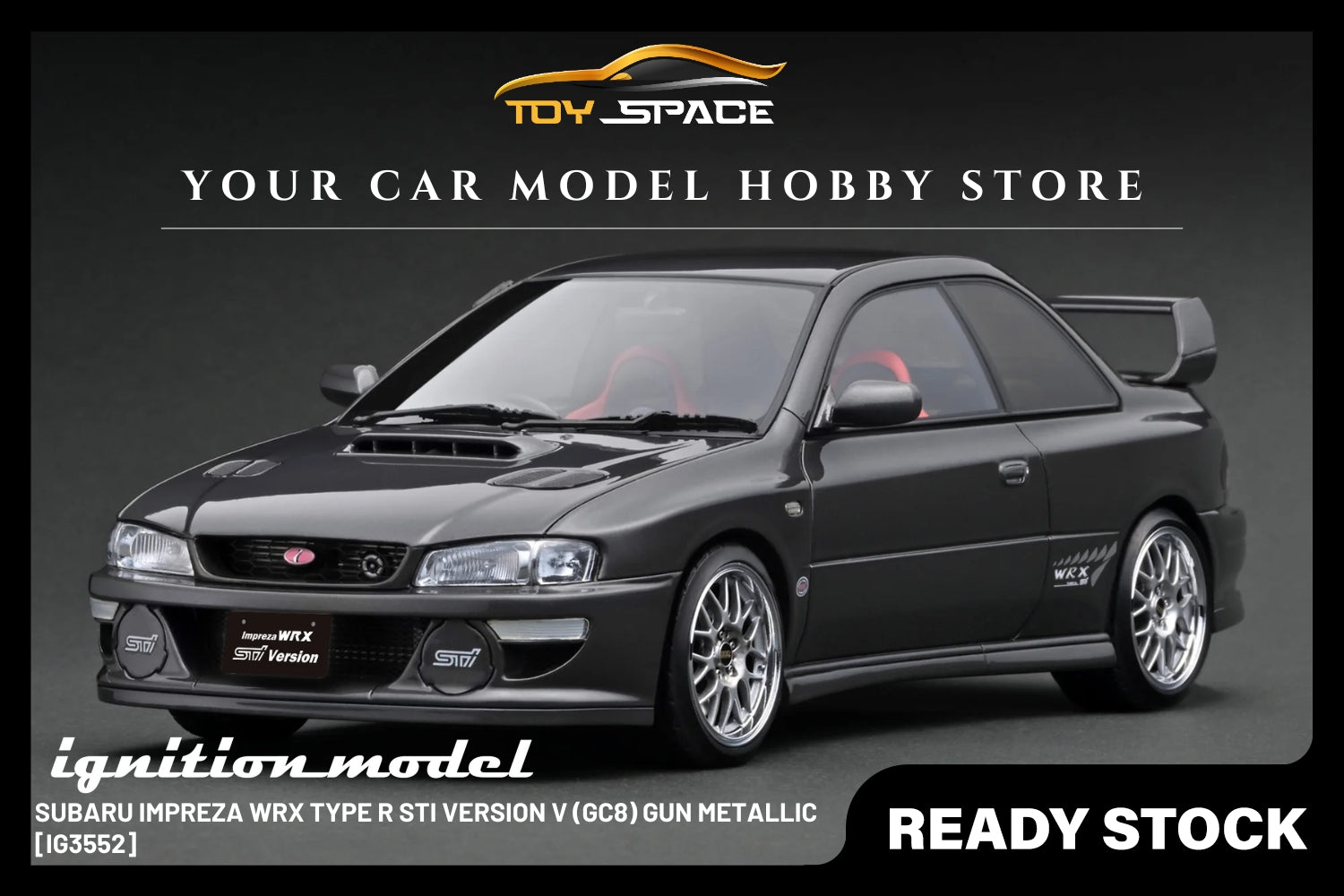 [IGNITION MODEL] 1:18 Subaru Impreza WRX Type R Sti Version V (GC8) Gun Metallic [IG3552]
