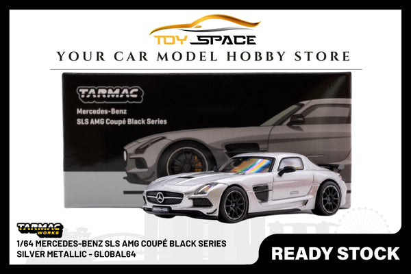 Tarmac Works 1/64 Mercedes-Benz SLS AMG Coupé Black Series Silver Metallic - GLOBAL64