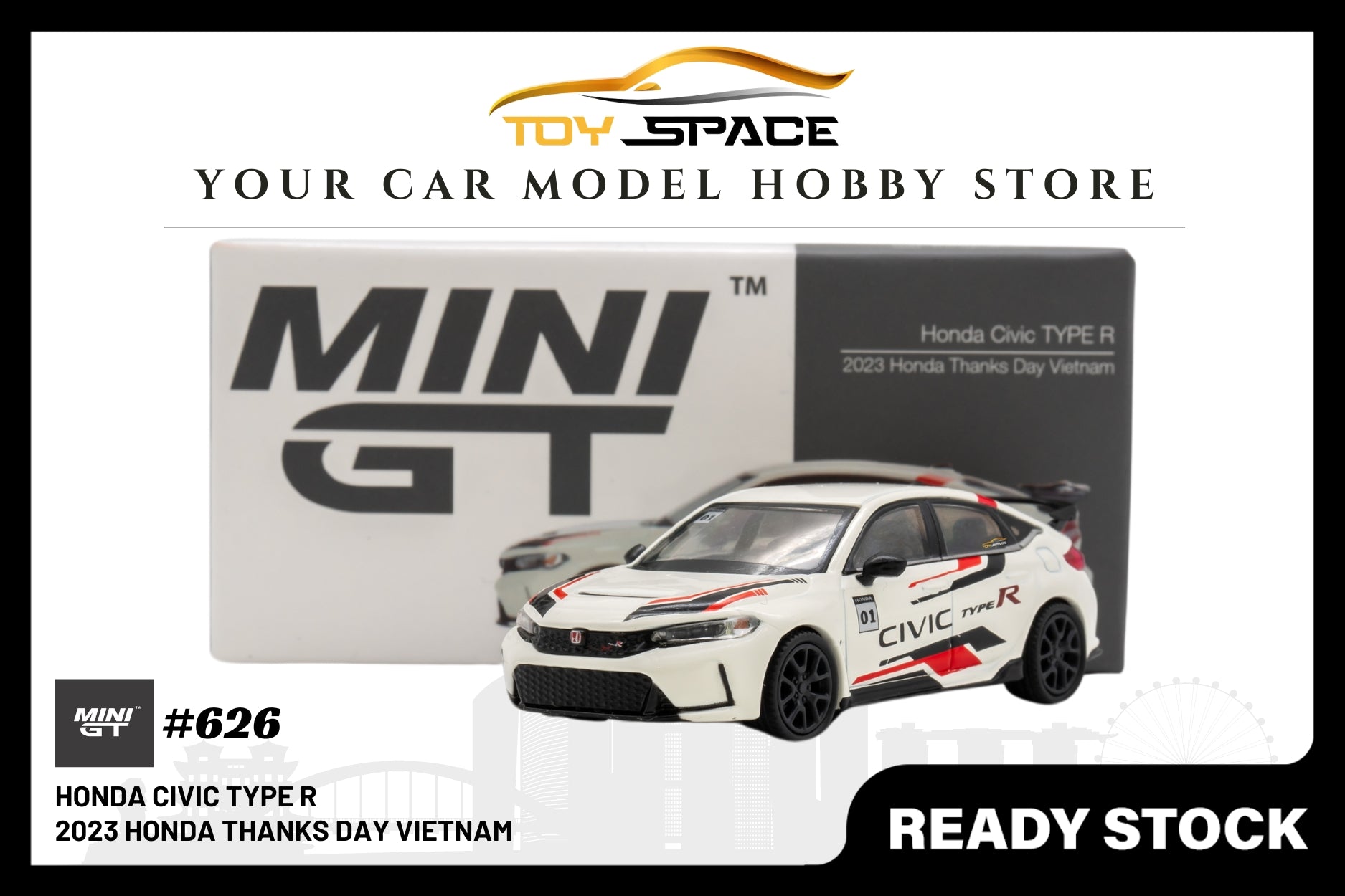 [MINI GT] Honda Civic Type R 2023 Honda Thanks Day Vietnam