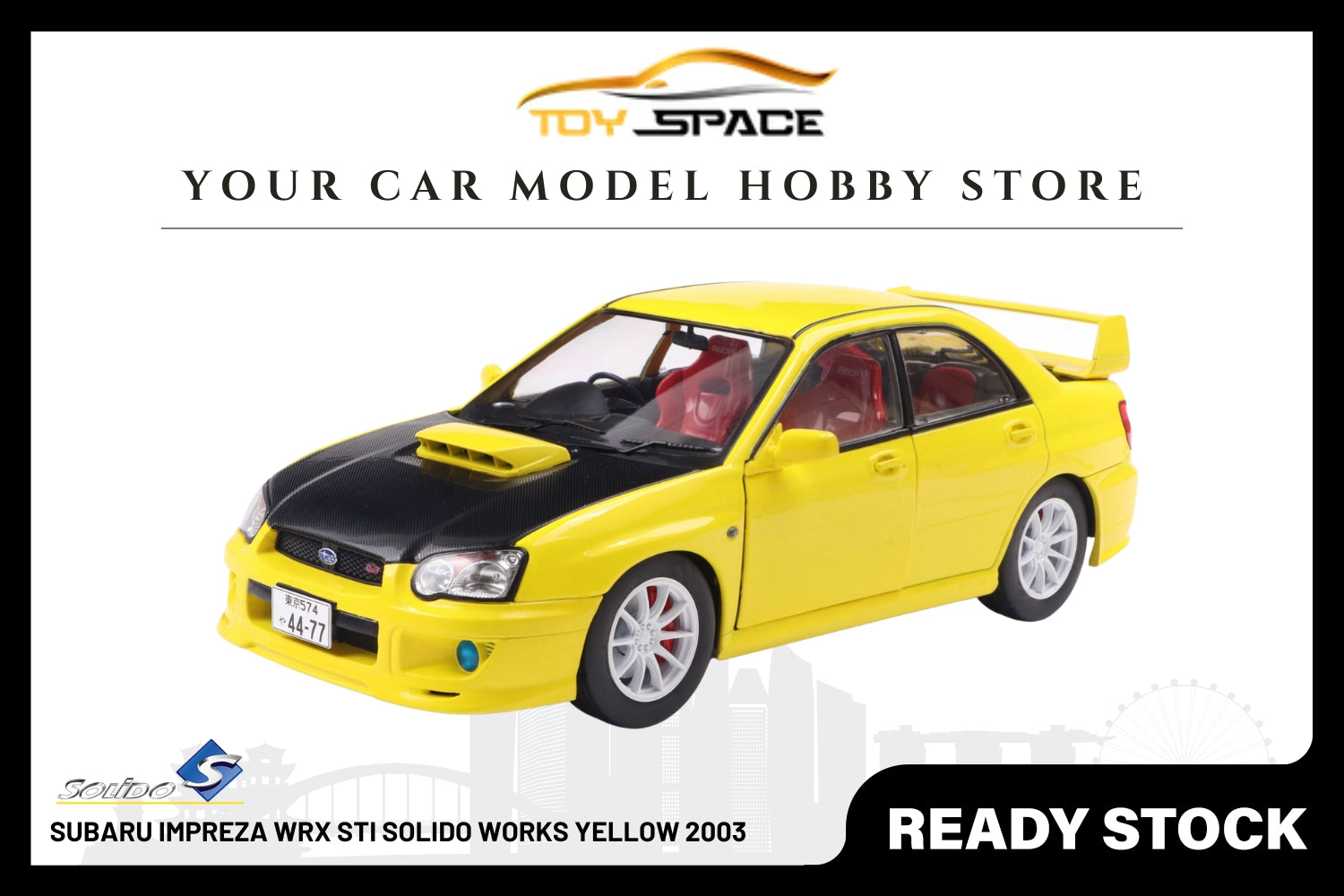 [SOLIDO] 1:18 Subaru Impreza WRX STI Solido Works Yellow 2003