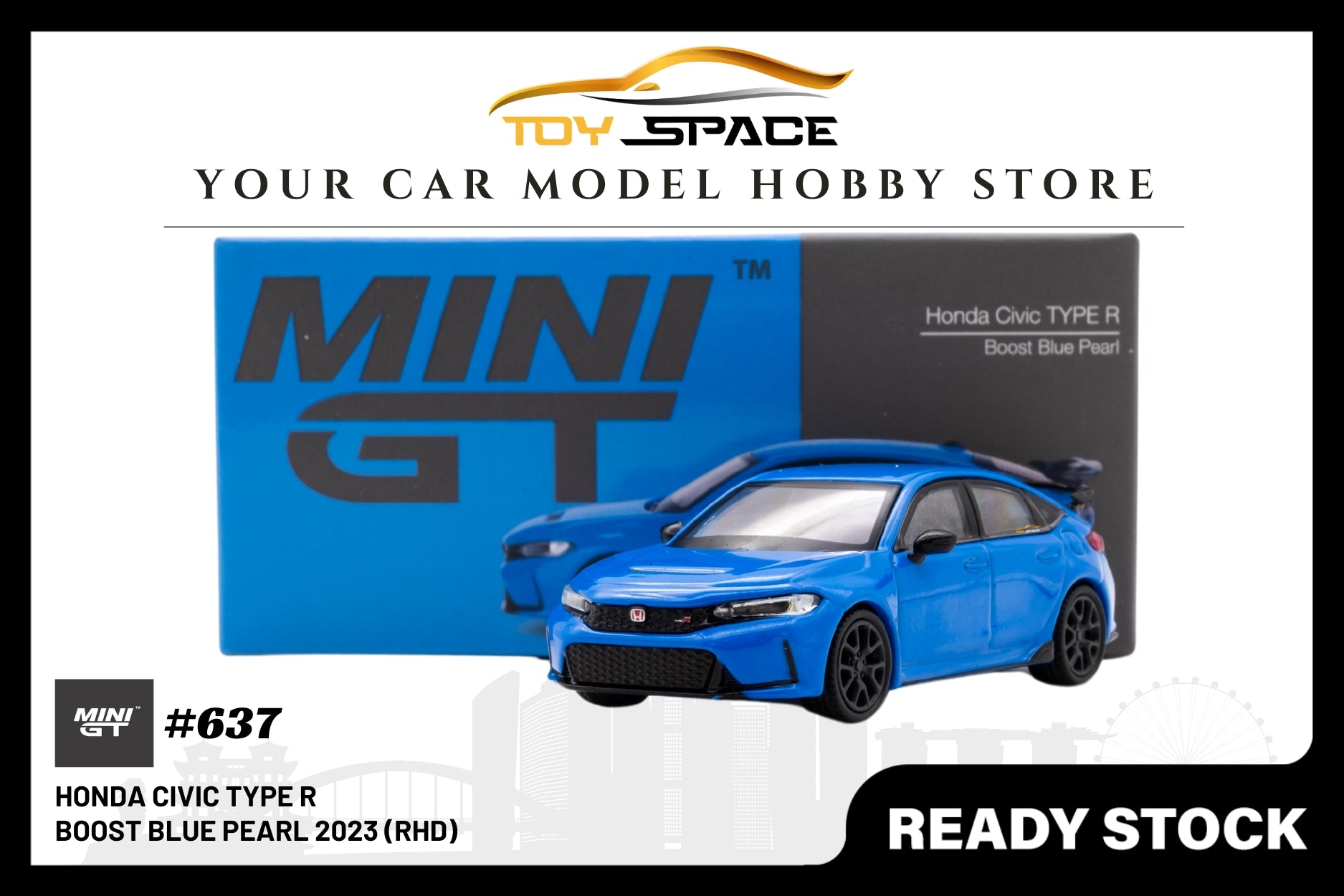 [MINI GT] Honda Civic Type R Boost Blue Pearl 2023 (RHD)