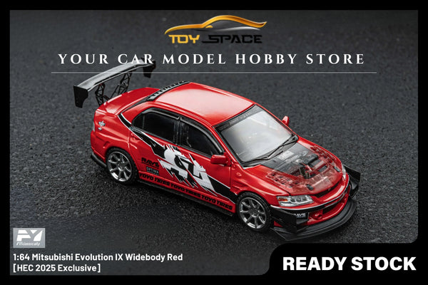 [FINCLASSICALLY] 1:64 Mitsubishi Evolution IX Widebody Red [HEC 2025 Exclusive]