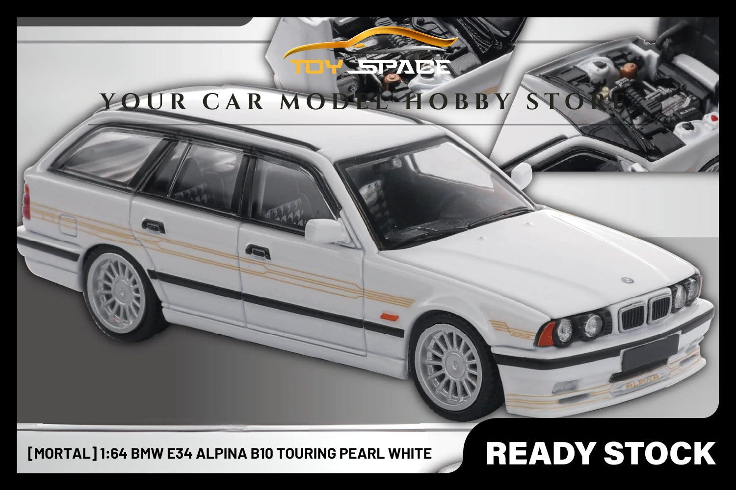 [MORTAL] 1:64 BMW E34 Alpina B10 Touring Pearl White