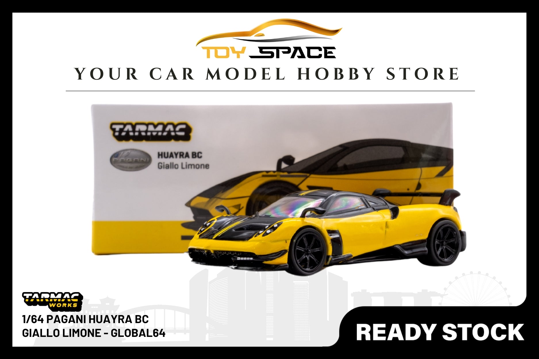 [TARMAC WORKS] 1/64 Pagani Huayra BC Giallo Limone - GLOBAL64