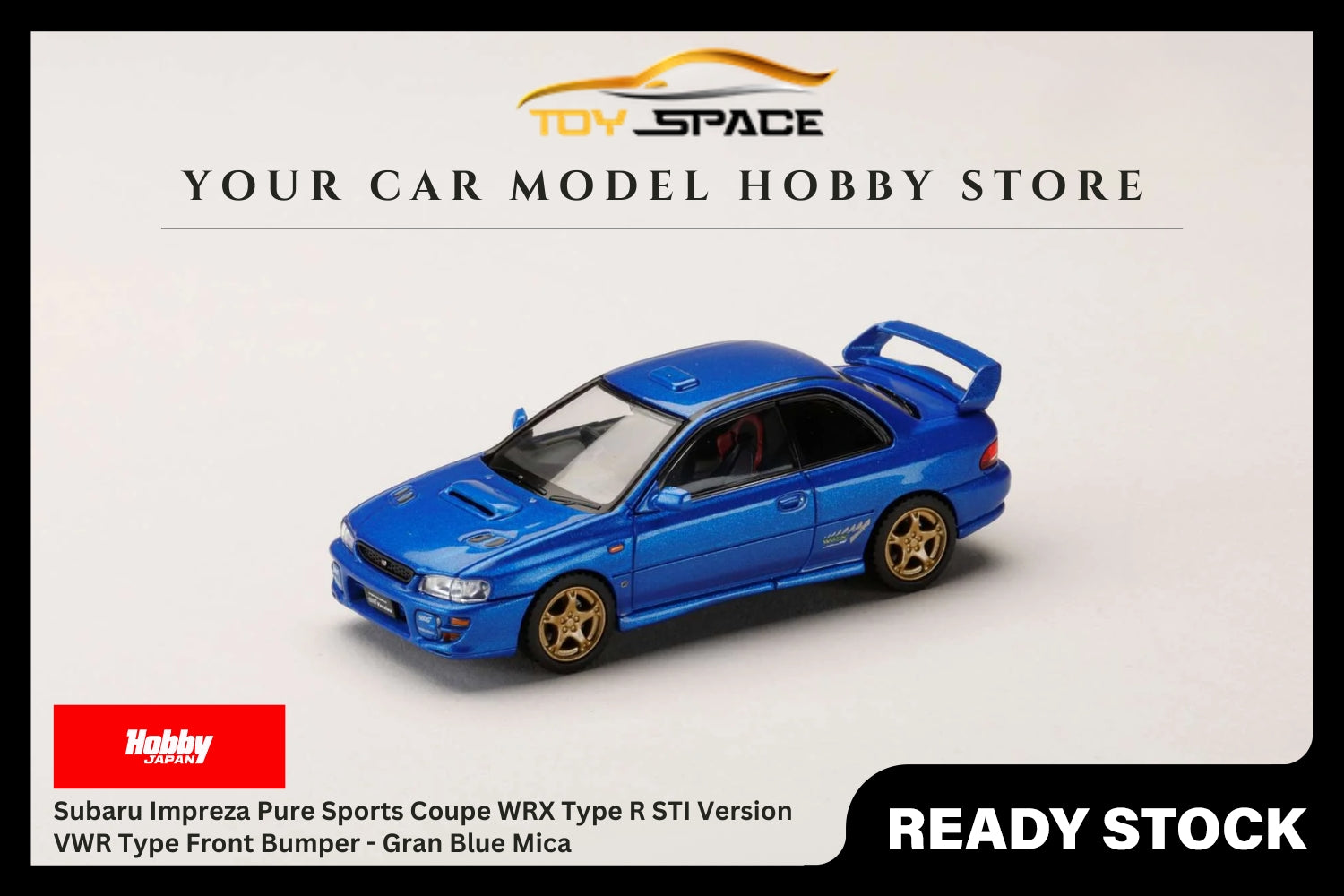 [HOBBY JAPAN] 1:64 Subaru Impreza Pure Sports Coupe WRX Type R STI Version VWR Type Front Bumper - Gran Blue Mica
