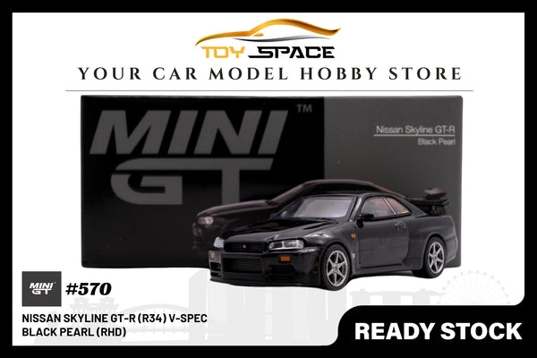 Mini GT Nissan Skyline GT-R (R34) V-Spec Black Pearl (RHD)