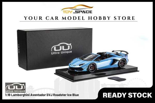 [ULTRA UNIQUE] 1:18 Lamborghini Aventador SVJ Roadster Ice Blue