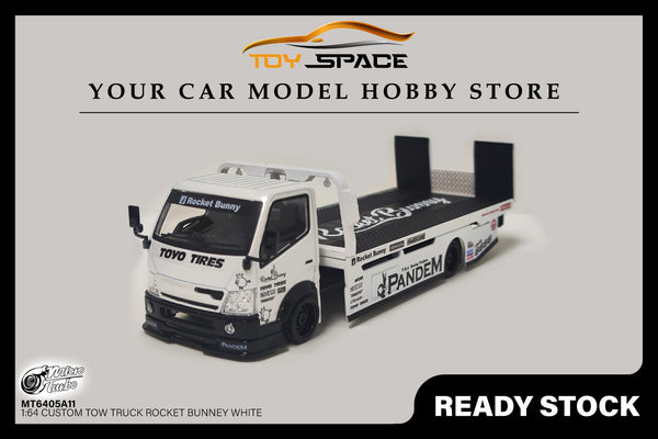 [MICRO TURBO] 1:64 Custom Tow Truck Rocket Bunney White