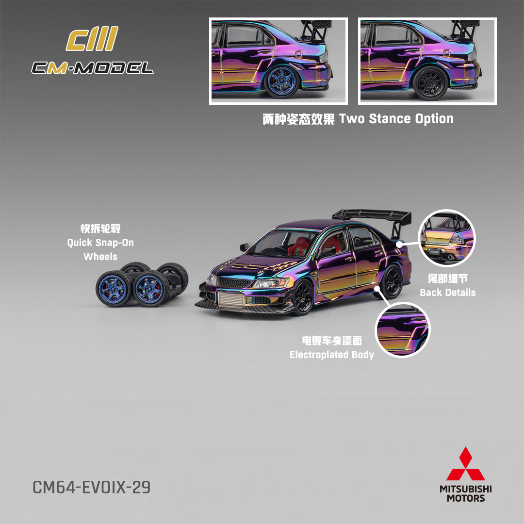 [CM MODEL] 1:64 Misubishi Lancer Evo IX Widebody Chrome