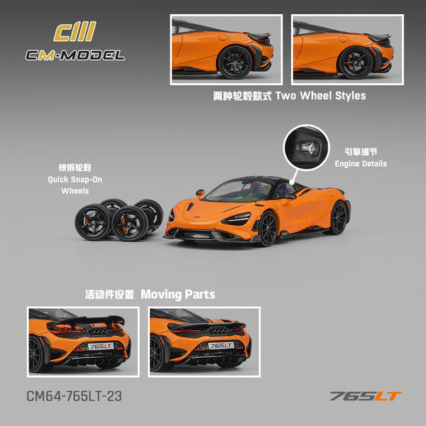 [CM MODEL] 1:64 Mclaren 765LT Papaya Orange