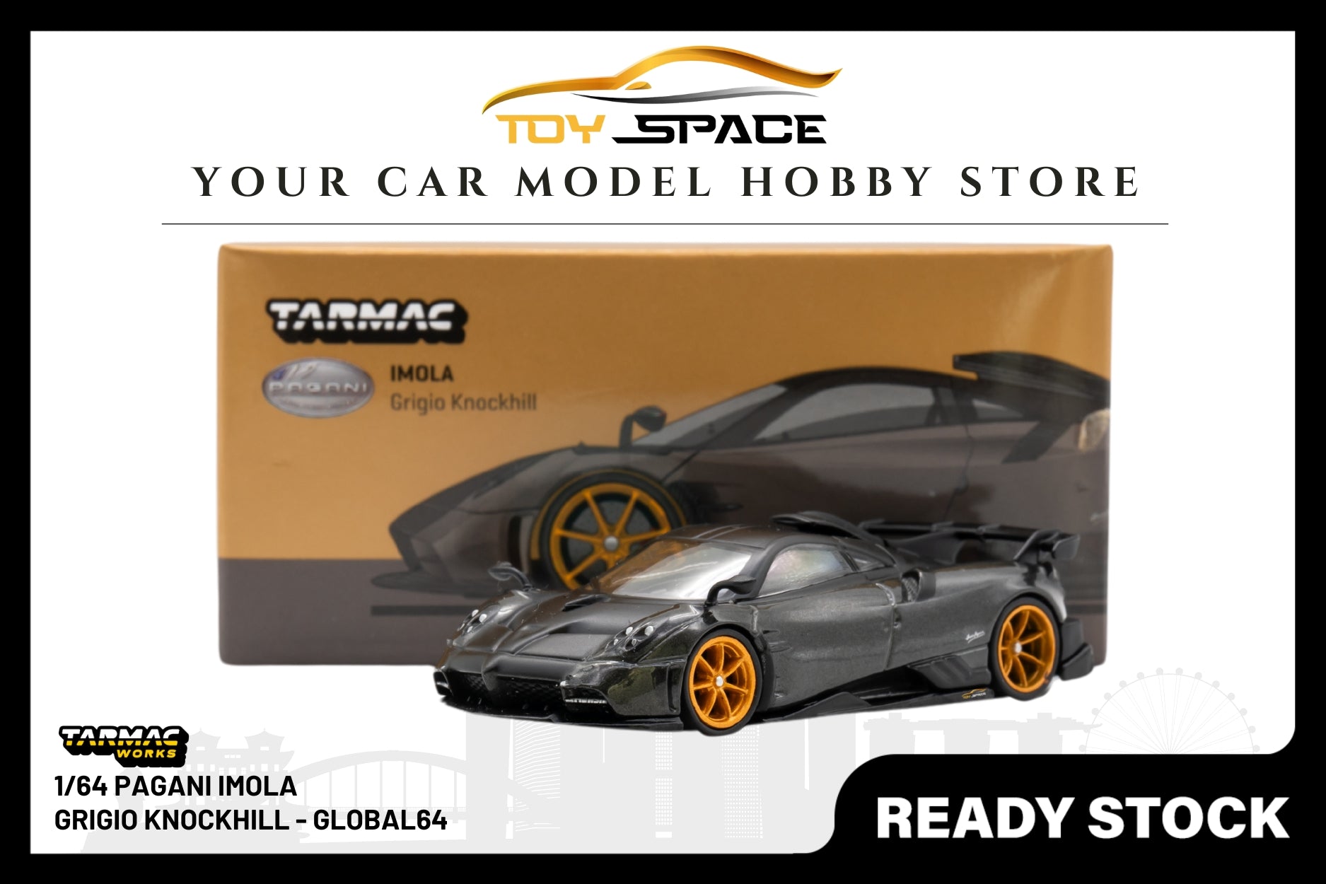 [TARMAC WORKS] 1/64 Pagani Imola Grigio Knockhill - GLOBAL64