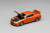 [MOTORHELIX] 1:64 Nissan Skyline GT-R (R34) V-Spec II Customized Metallic Orange