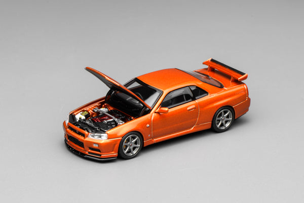[MOTORHELIX] 1:64 Nissan Skyline GT-R (R34) V-Spec II Customized Metallic Orange