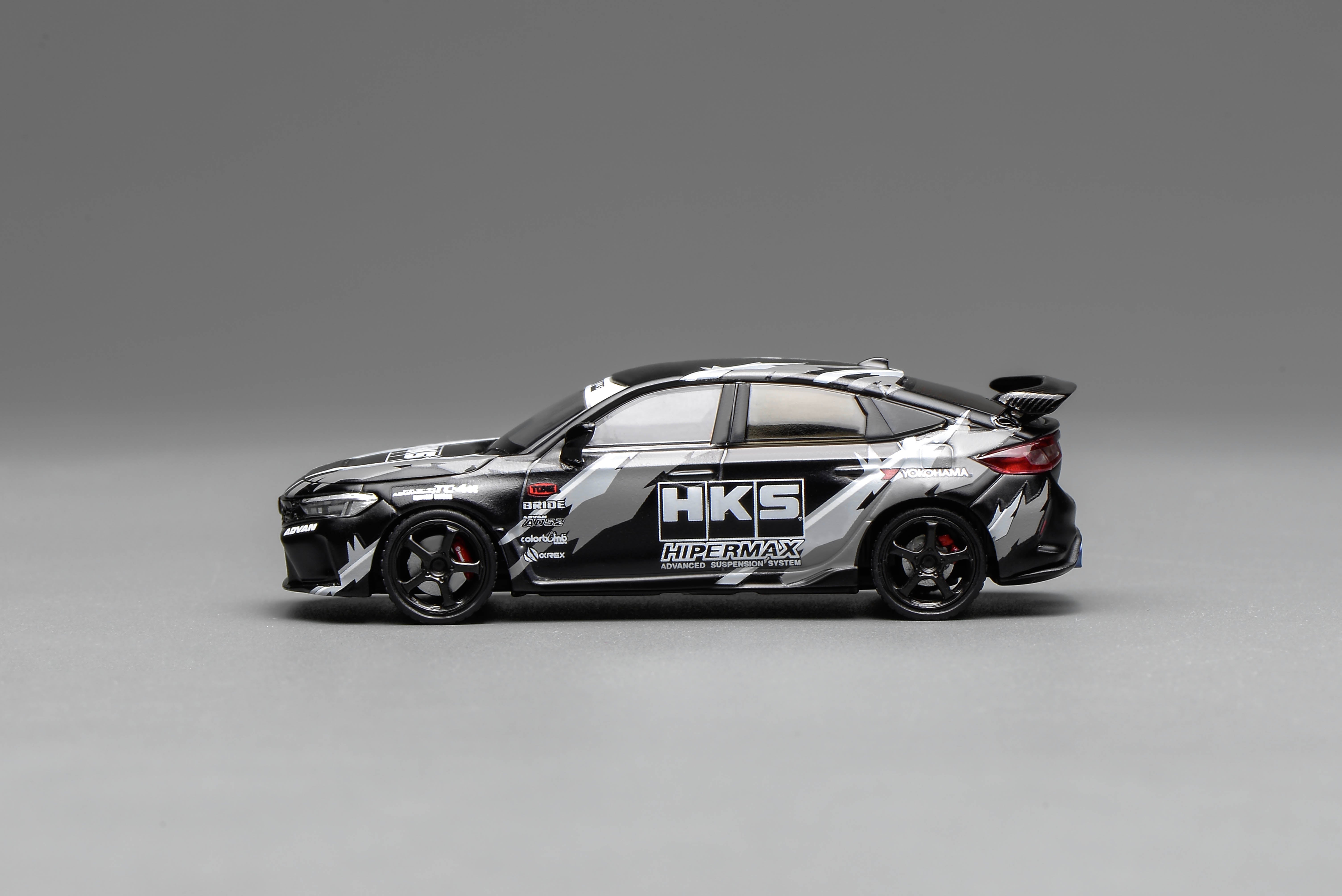 [MOTORHELIX] 1:64 Honda Civic Type R (FL5) HKS Livery Matte Black