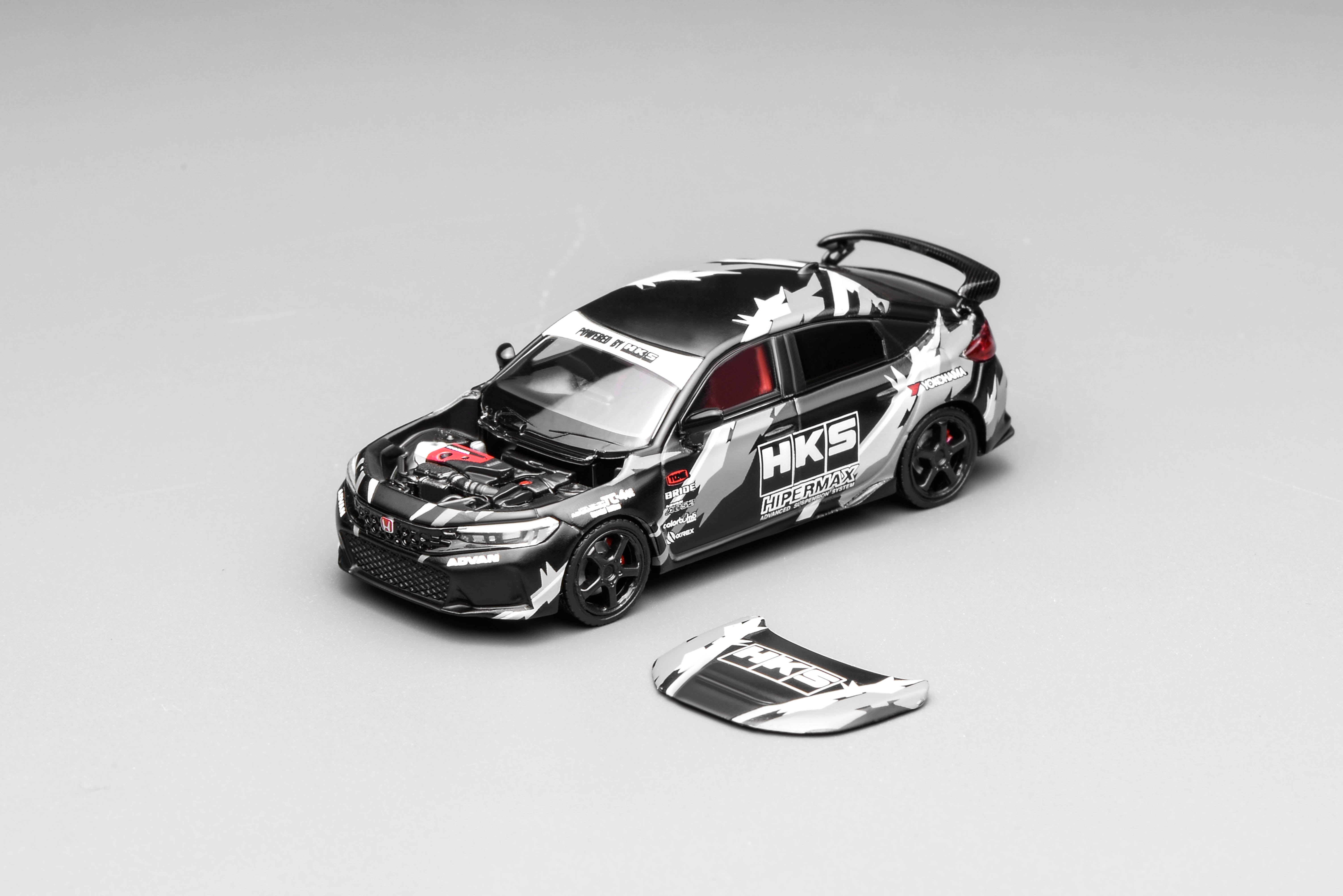 [MOTORHELIX] 1:64 Honda Civic Type R (FL5) HKS Livery Matte Black