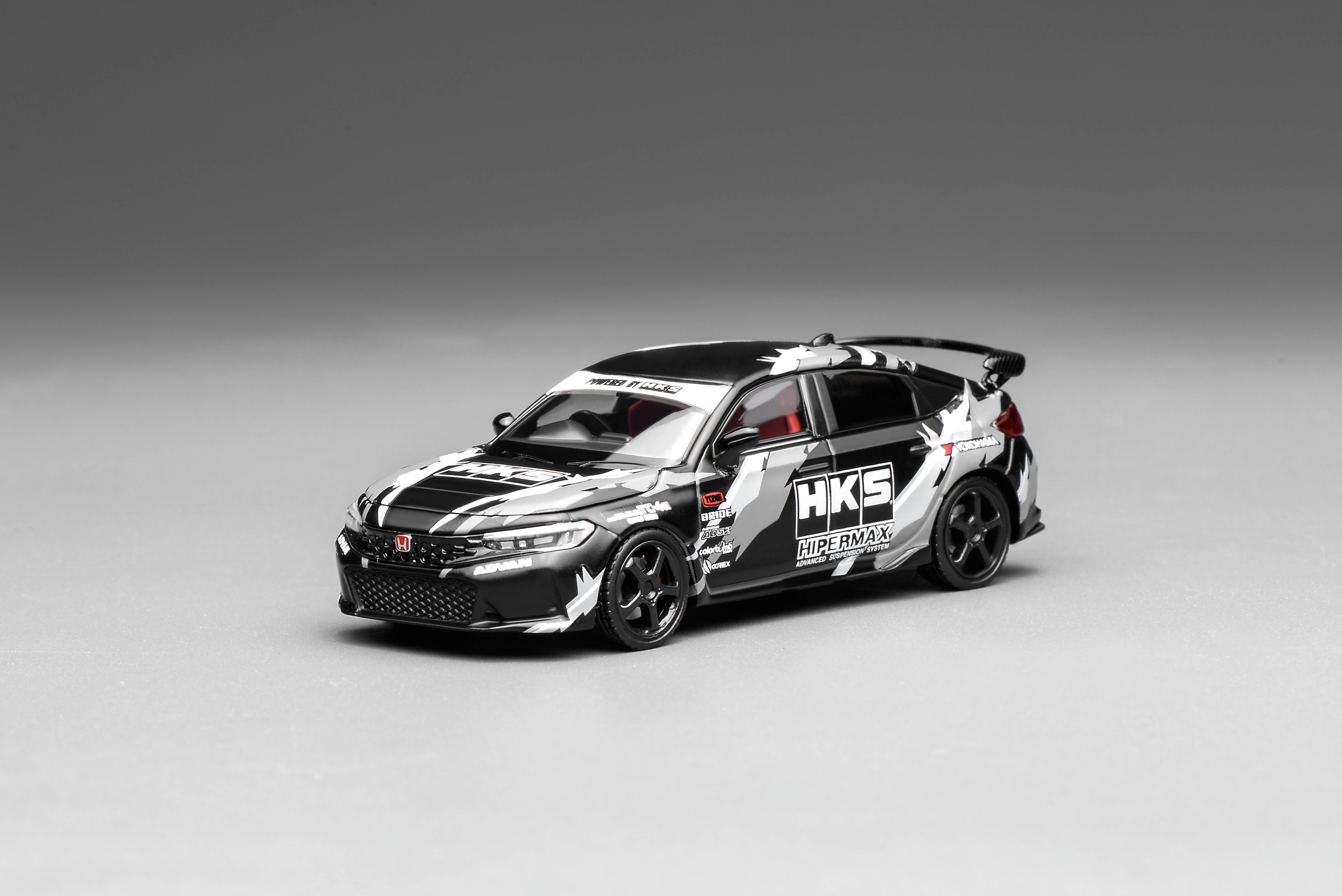 [MOTORHELIX] 1:64 Honda Civic Type R (FL5) HKS Livery Matte Black