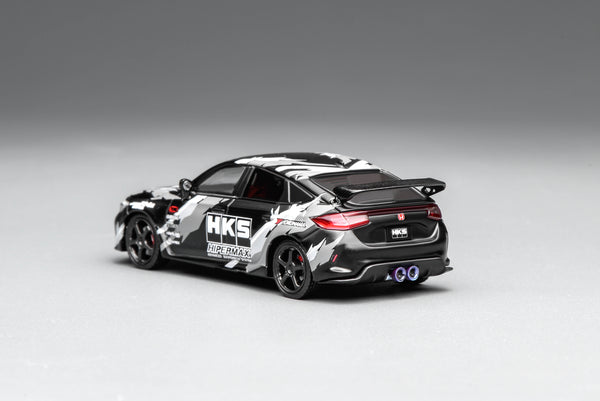 [MOTORHELIX] 1:64 Honda Civic Type R (FL5) HKS Livery Matte Black