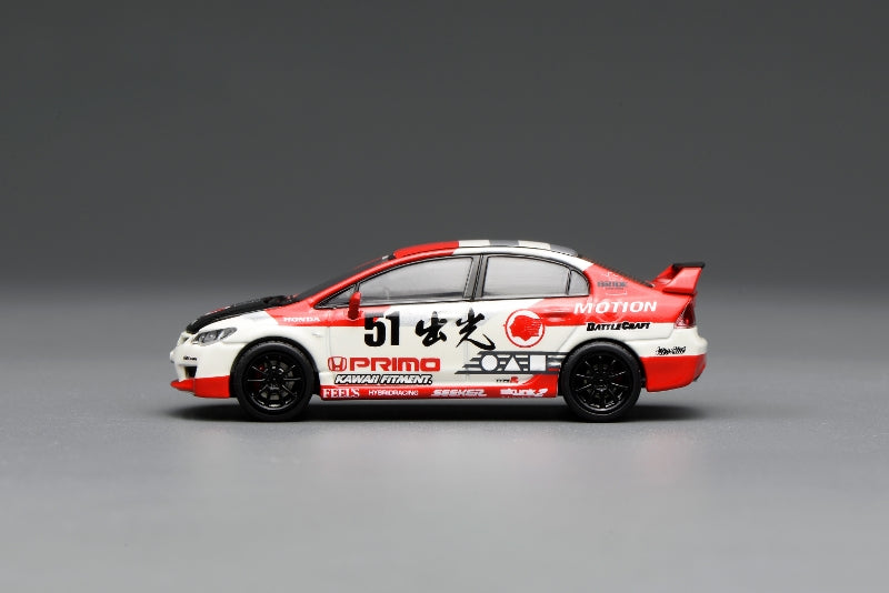 [MOTORHELIX] 1:64 Honda Civic Type-R (FD2) Idemitsu Motion Red