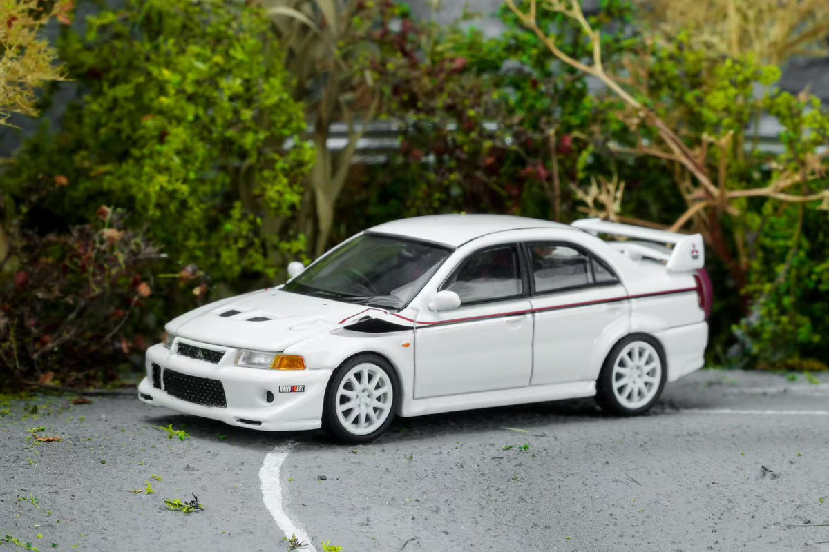 [MOTORHELIX] 1:64 Mitsubishi Lancer Evolution VI GSR T.M.E Scotia White - Toy Space Diecast Online Store Singapore