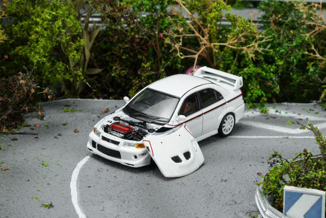 [MOTORHELIX] 1:64 Mitsubishi Lancer Evolution VI GSR T.M.E Scotia White - Toy Space Diecast Online Store Singapore