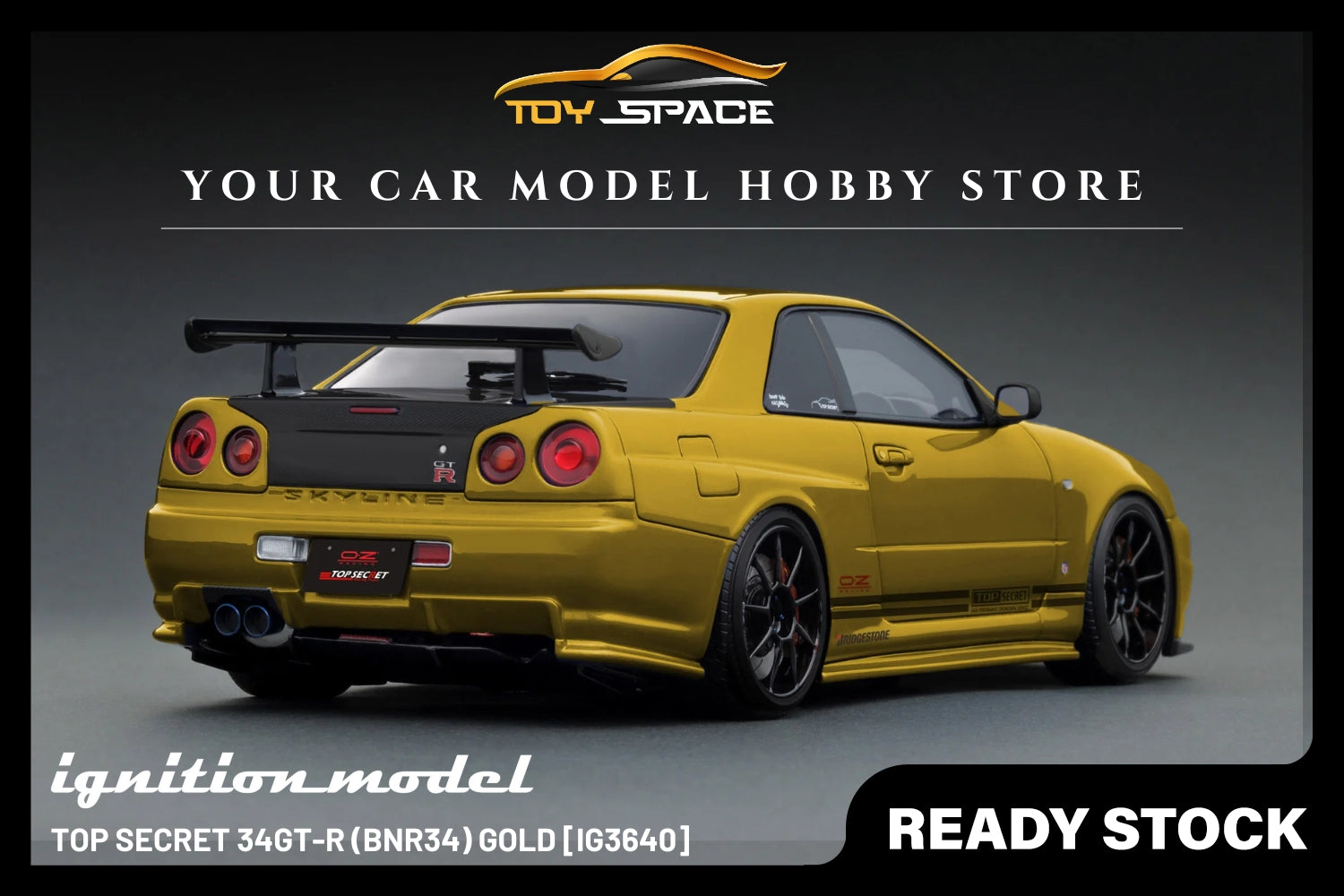[IGNITION MODEL] 1:18 TOP SECRET 34GT-R (BNR34) Gold [IG3640]