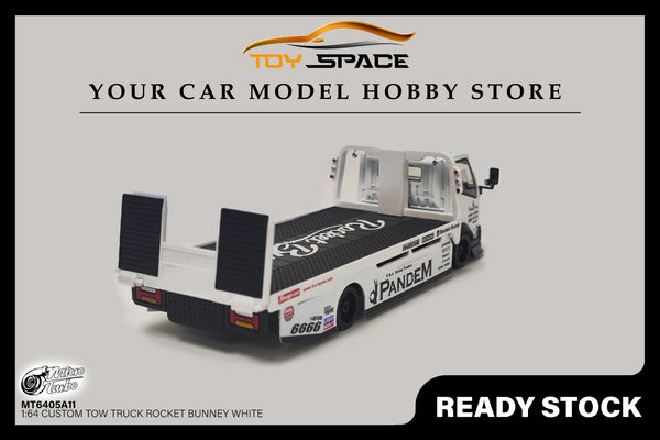 [MICRO TURBO] 1:64 Custom Tow Truck Rocket Bunney White