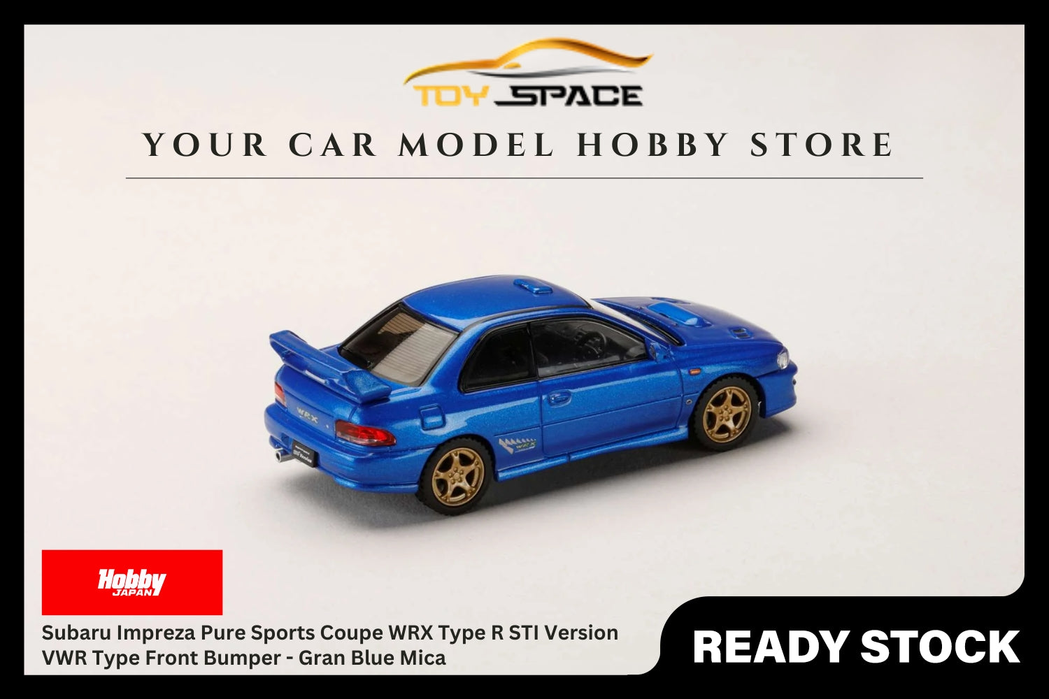 [HOBBY JAPAN] 1:64 Subaru Impreza Pure Sports Coupe WRX Type R STI Version VWR Type Front Bumper - Gran Blue Mica