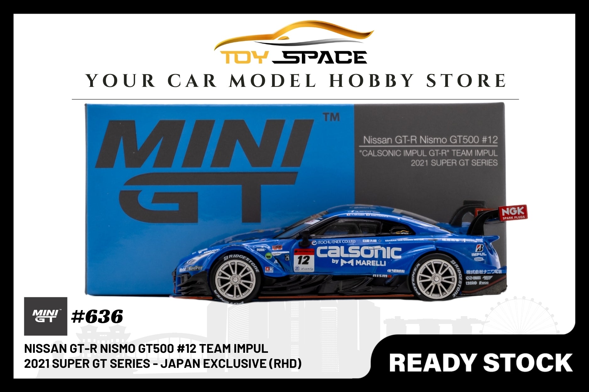 Mini GT Nissan GT-R Nismo GT500 #12 Team Impul 2021 Super GT Series - Japan Exclusive (RHD)