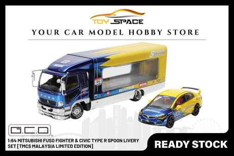 [GCD] 1:64 Mitsubishi Fuso Fighter & Civic Type R Spoon Livery Set [TMCS Malaysia Limited Edition] - Toy Space Diecast Online Store Singapore