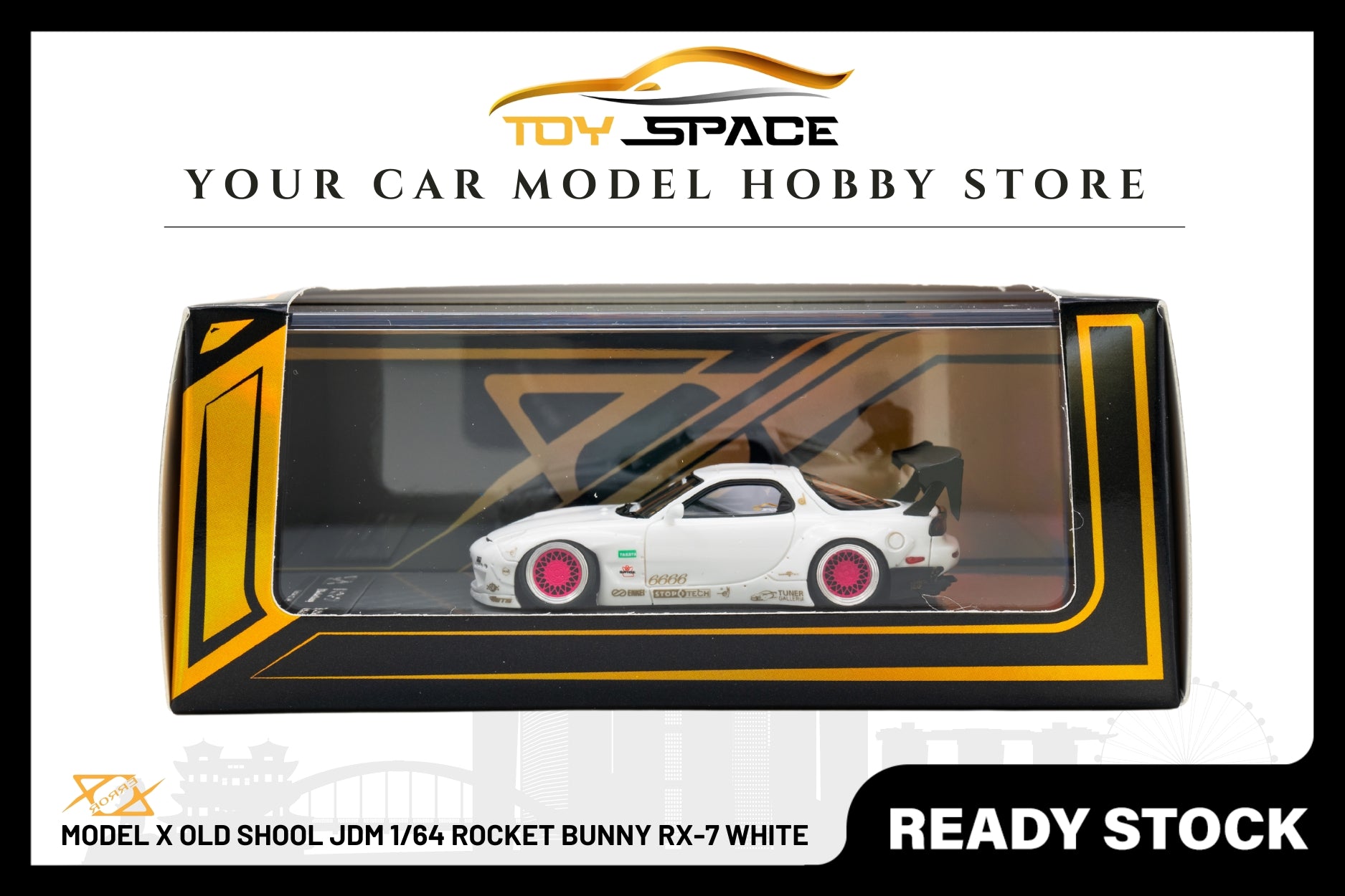 [ERROR 404 MODEL] x Old Shool JDM 1/64 Rocket Bunny RX-7 White