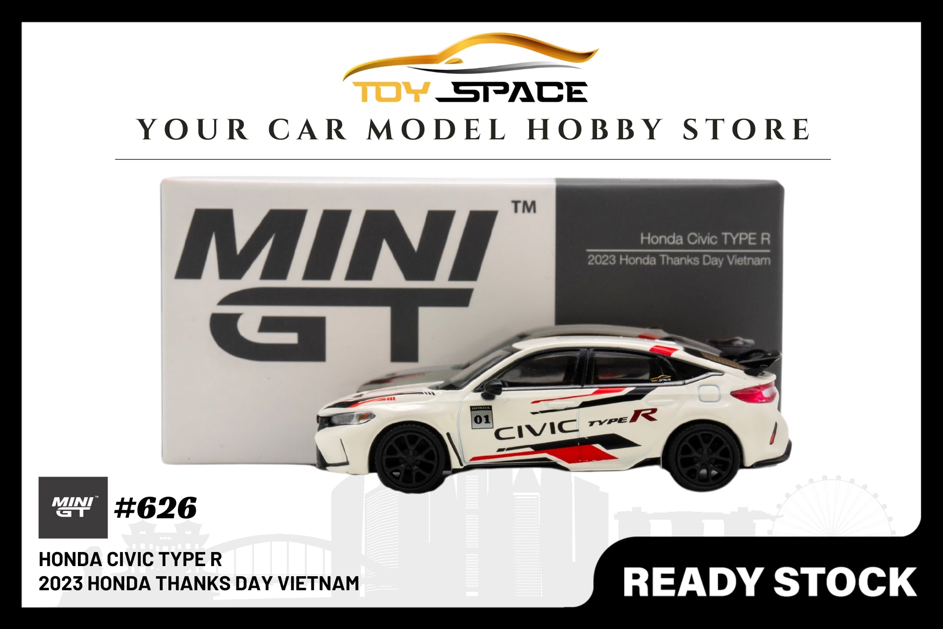 [MINI GT] Honda Civic Type R 2023 Honda Thanks Day Vietnam