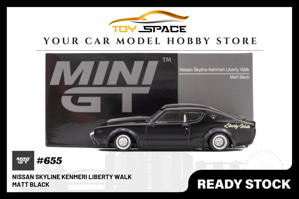 Mini GT Nissan Skyline Kenmeri Liberty Walk Matt Black