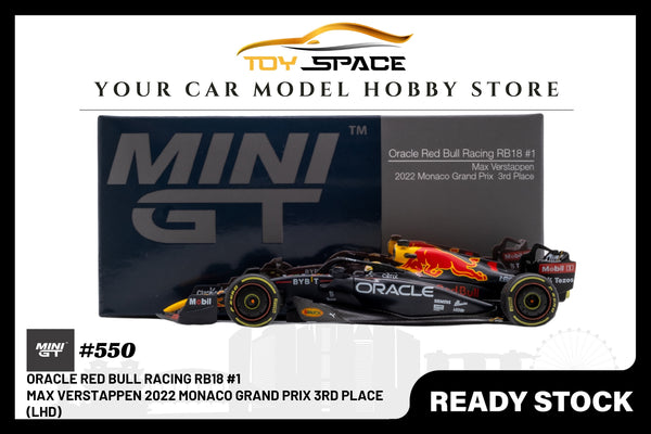 Mini GT Oracle Red Bull Racing RB18 #1 Max Verstappen 2022 Monaco Grand Prix 3rd Place (LHD)