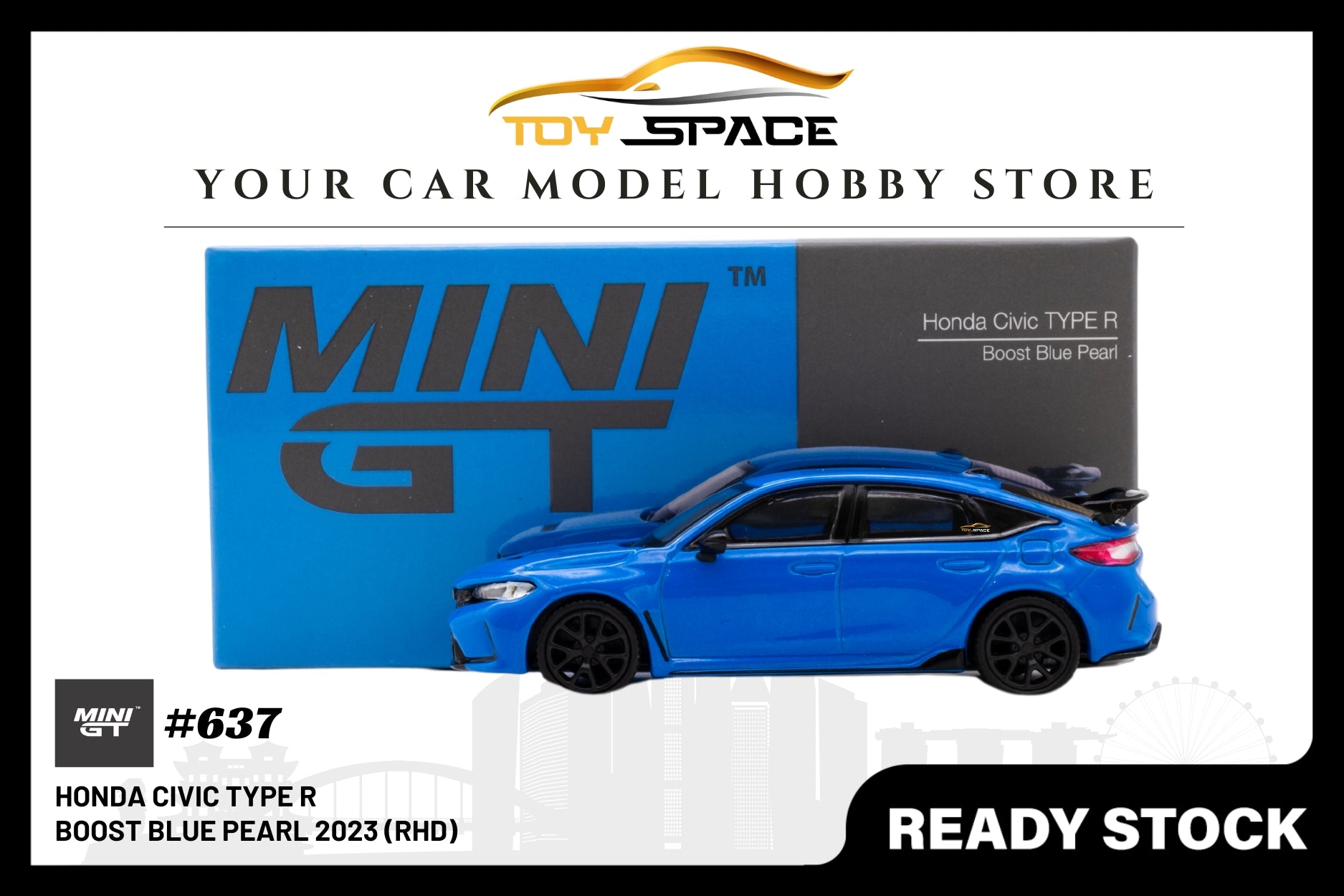 [MINI GT] Honda Civic Type R Boost Blue Pearl 2023 (RHD)