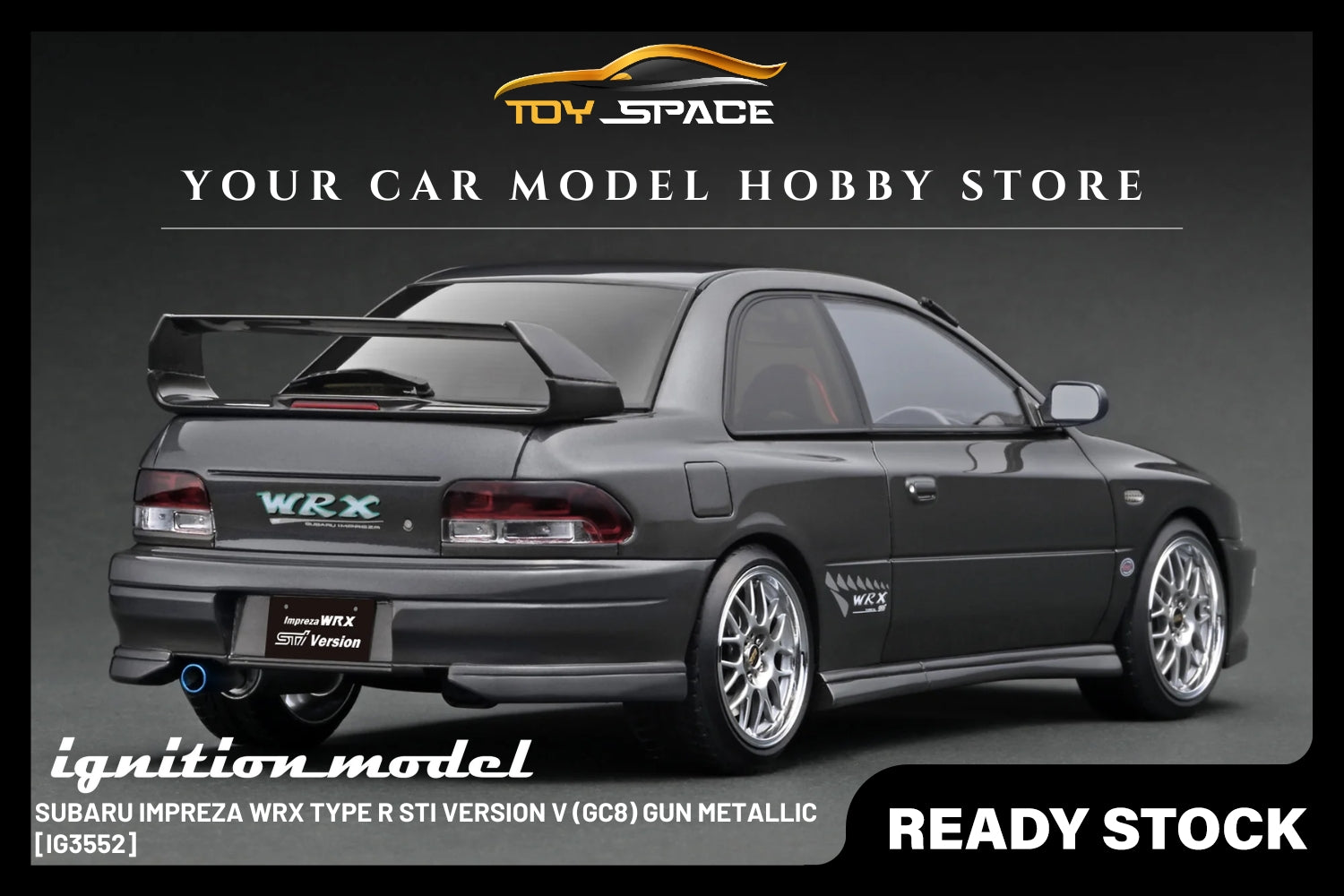 [IGNITION MODEL] 1:18 Subaru Impreza WRX Type R Sti Version V (GC8) Gun Metallic [IG3552]