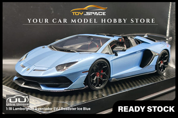 [ULTRA UNIQUE] 1:18 Lamborghini Aventador SVJ Roadster Ice Blue