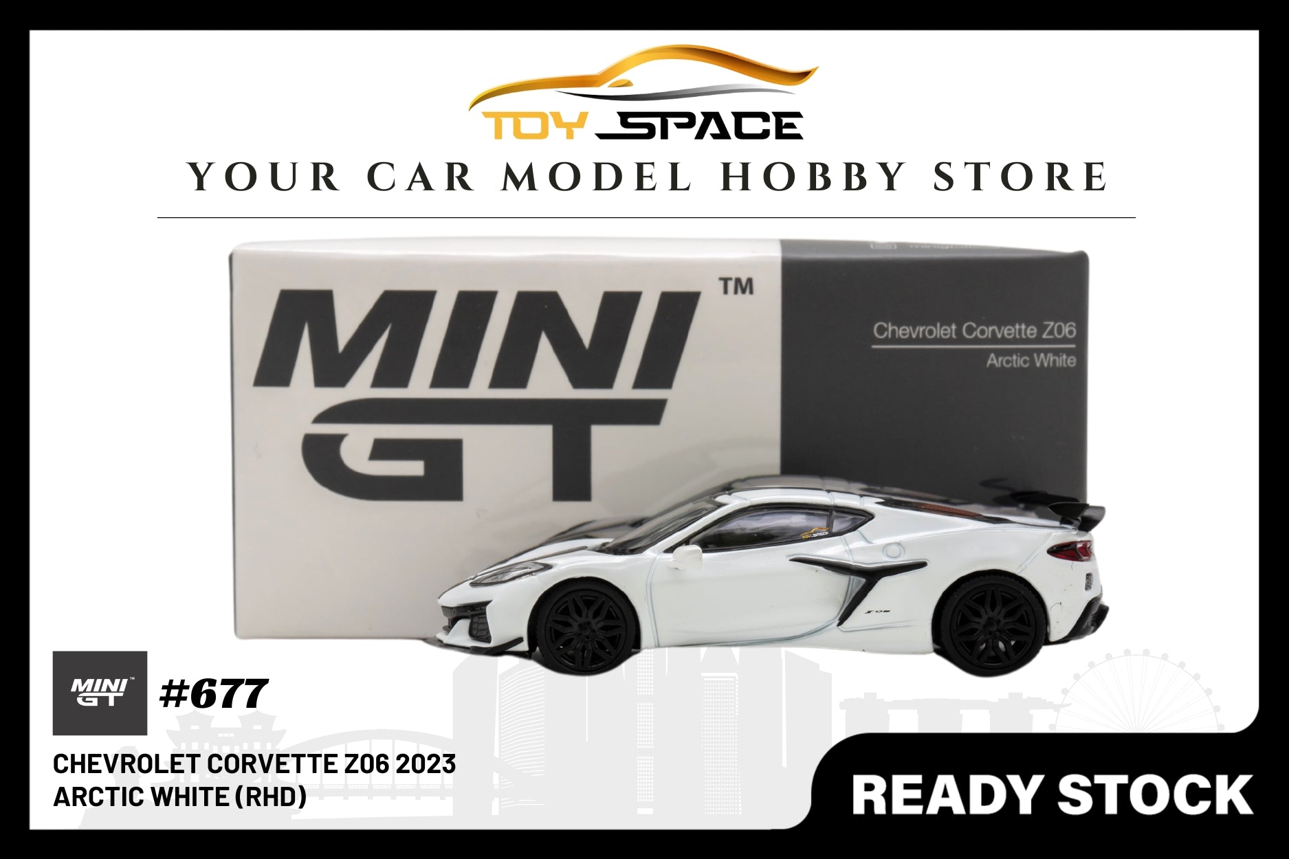 [MINI GT] Chevrolet Corvette Z06 2023 Arctic White (RHD)