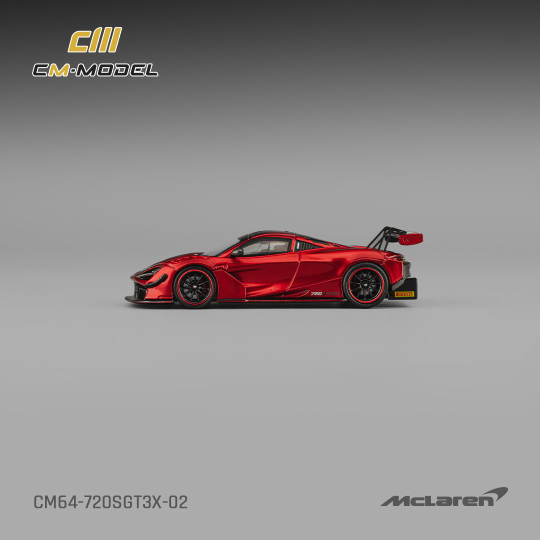 [CM MODEL] 1:64 Mclaren 720SGT3X Metallic Red