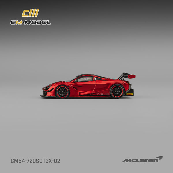 [CM MODEL] 1:64 Mclaren 720SGT3X Metallic Red