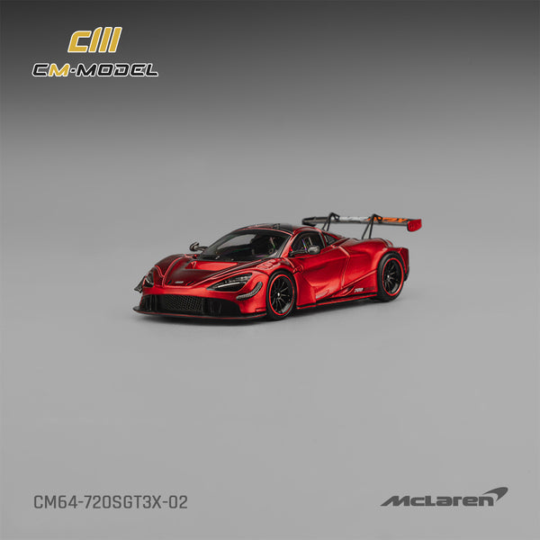 [CM MODEL] 1:64 Mclaren 720SGT3X Metallic Red