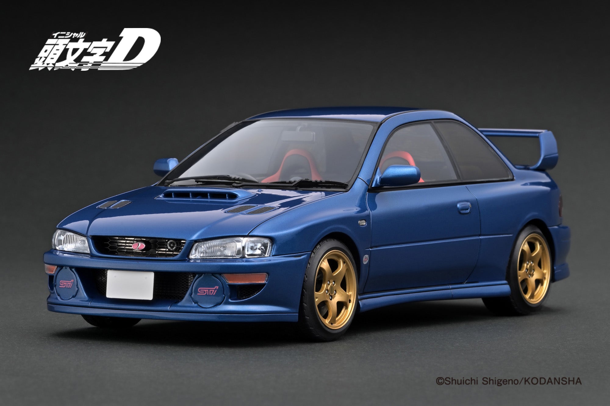 [IGNITION MODEL] 1:18 INITIAL D Subaru Impreza WRX Type R STi Version V (GC8) Blue With Mr.Bunta [IG3538]