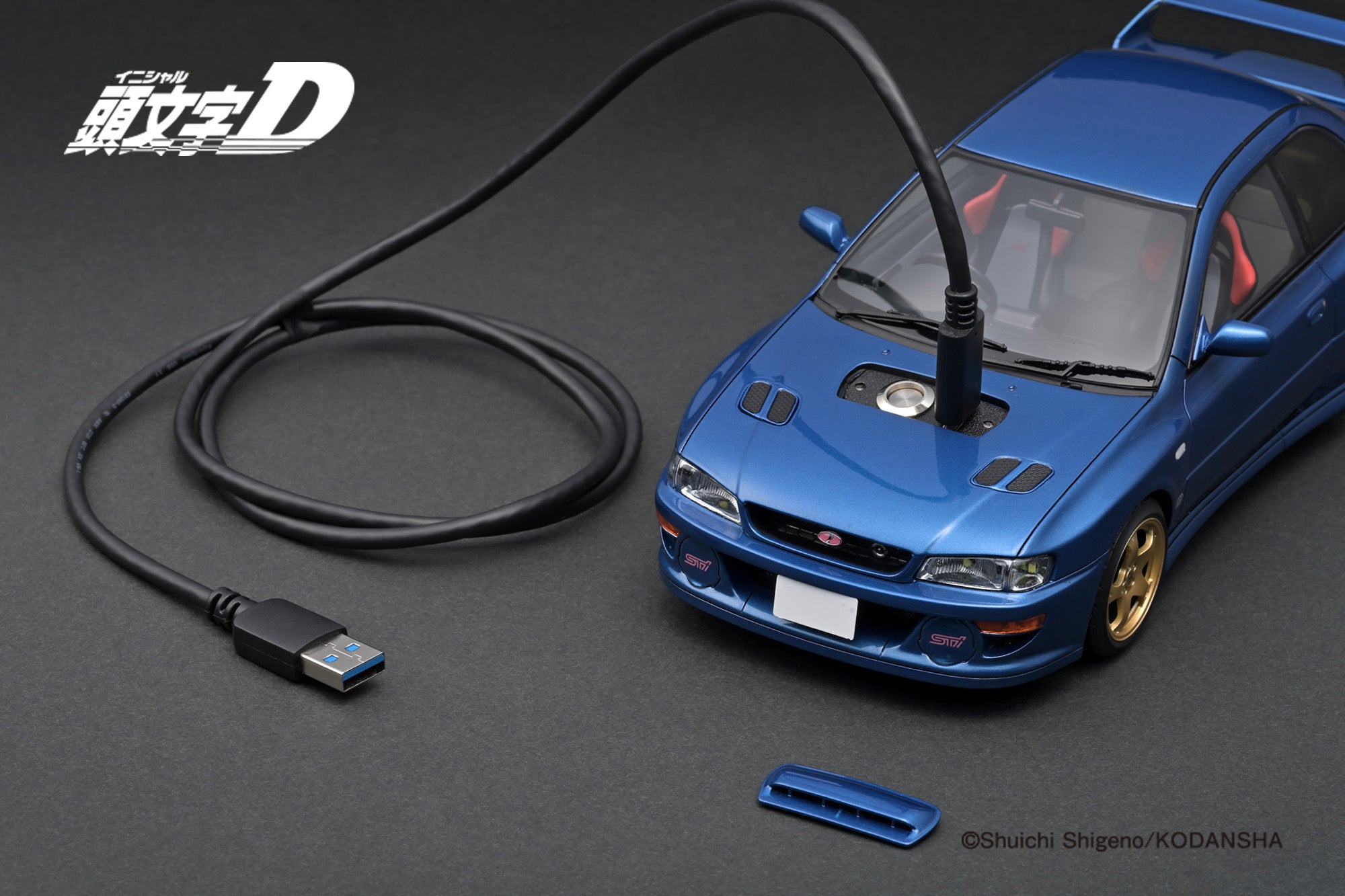 [IGNITION MODEL] 1:18 INITIAL D Subaru Impreza WRX Type R Sti Version V (GC8) Blue With LED light [IG3539]