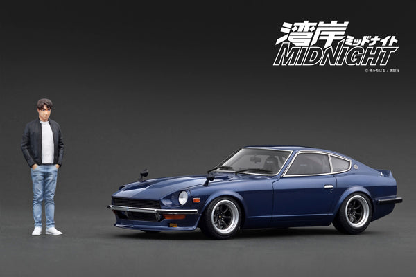 [IGNITION MODEL] 1:18 Nissan Fairlady Z (S30) Blue MIDNIGHT Devil's Z With Mr. Akio Asakura [IG3591]