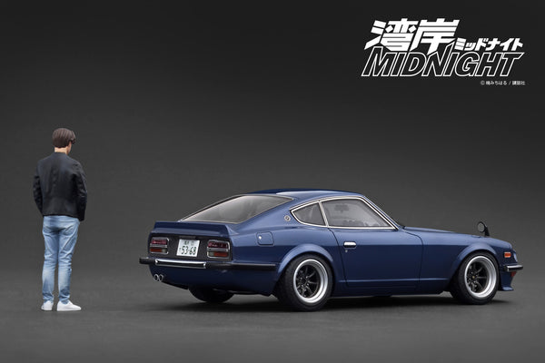 [IGNITION MODEL] 1:18 Nissan Fairlady Z (S30) Blue MIDNIGHT Devil's Z With Mr. Akio Asakura [IG3591]