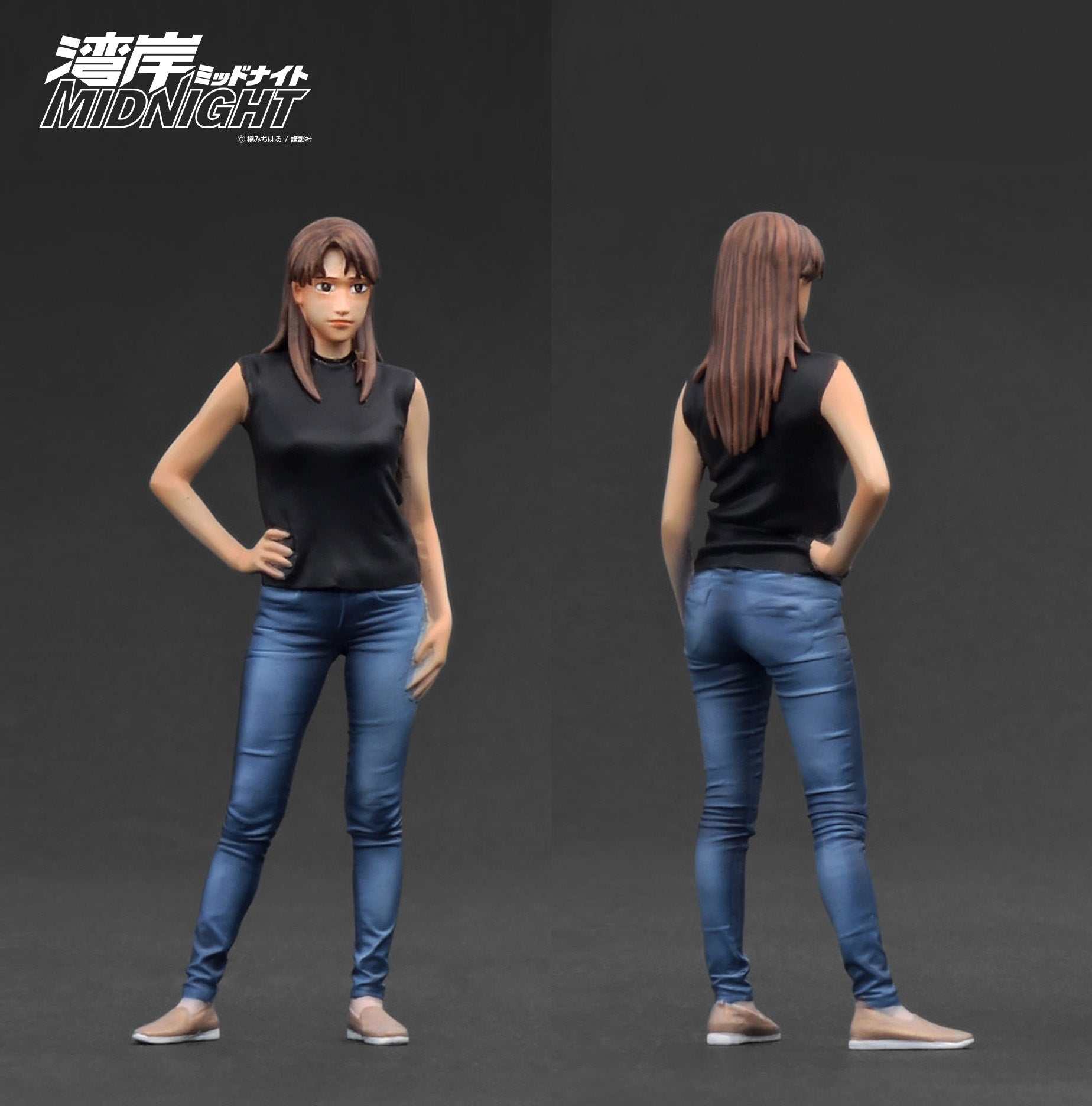 [IGNITION MODEL] 1:18 Nissan Skyline GT-R (R32) Gun Metallic MIDNIGHT Reina's R With Ms.Reina Akikawa [IG3595]