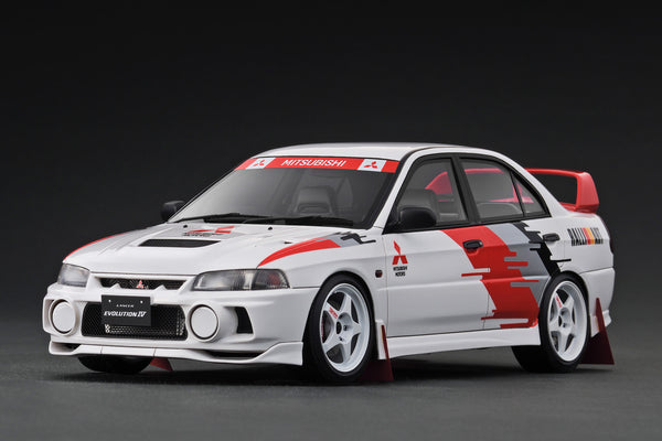 [IGNITION MODEL] 1:18 Mitsubishi Lancer Evolution IV (CN9A) White Rally Decoration Ver. [IG3786]
