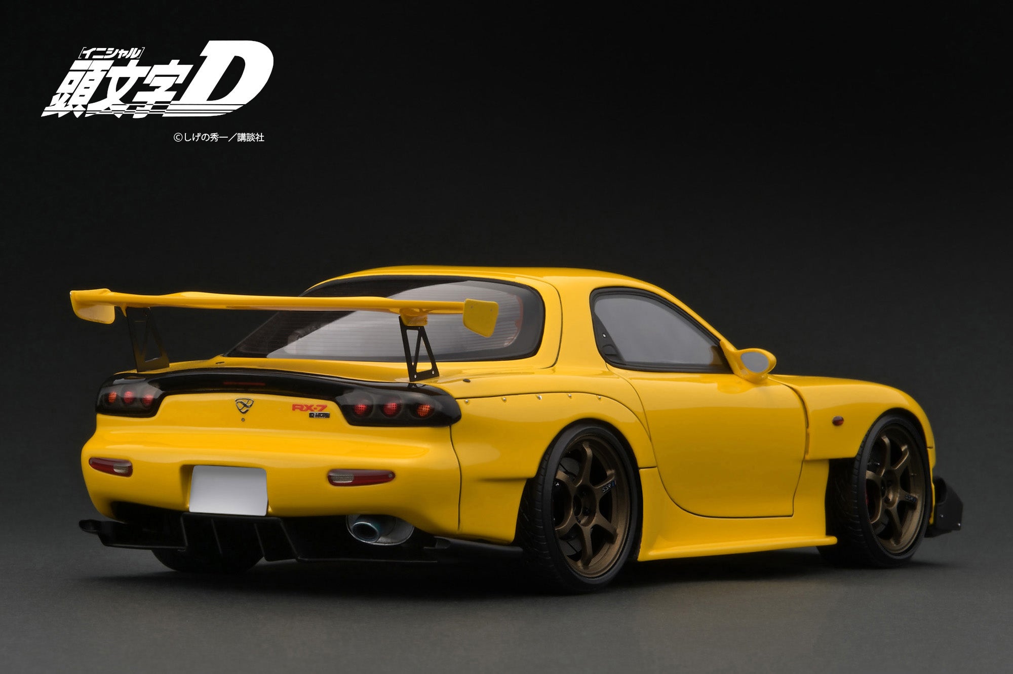 [IGNITION MODEL] 1:18 INITIAL D Mazda RX-7 (FD3S) Yellow With Mr. Keisuke Takahashi [IG3800]
