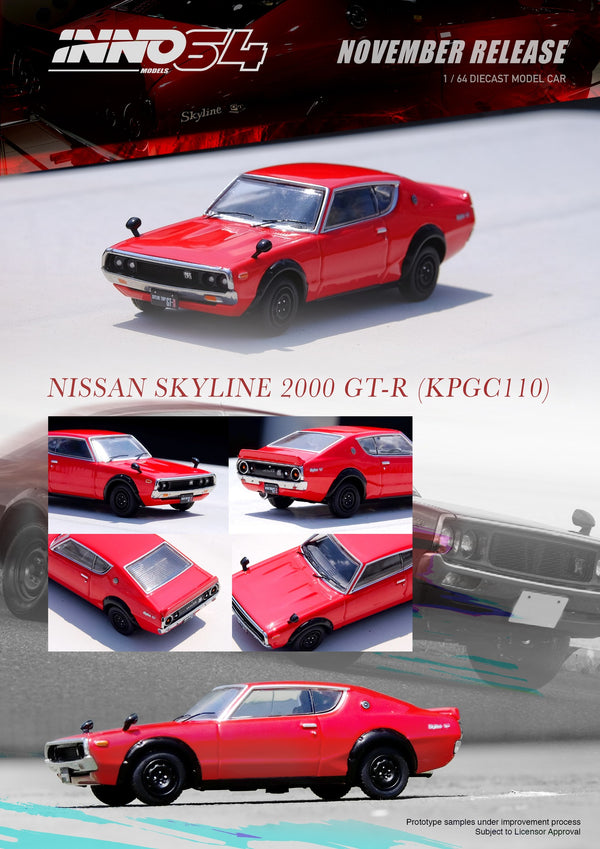 Inno64 Nissan Skyline 2000 GT-R (KPGC110) Red