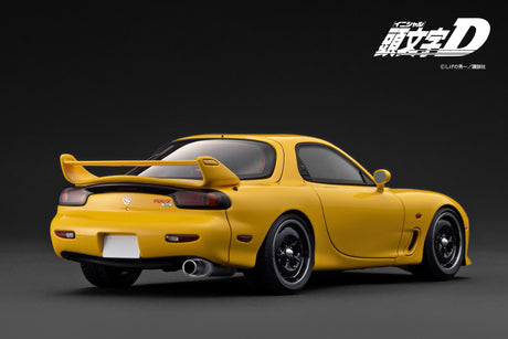 [IGNITION MODEL] 1:18 INITIAL D Mazda RX-7 Mazda Speed A-Spec (FD3S) Yellow Sound & LED Version [IG3940] - Toy Space Diecast Online Store Singapore