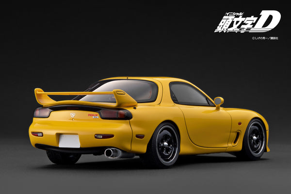 [IGNITION MODEL] 1:18 INITIAL D Mazda RX-7 Mazda Speed A-Spec (FD3S) Yellow Sound & LED Version [IG3940]